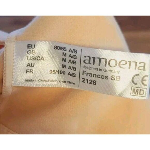 Amoena  Frances Front Closure Leisure Bra 2128 Beige A/B Size Medium - Picture 4 of 9